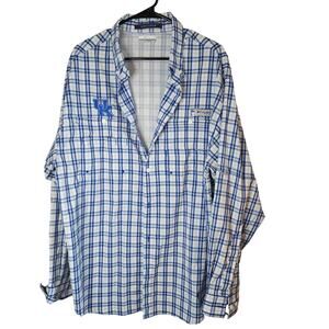 Kentucky Wildcats Columbia PFG Super Tamiami Mens XL Omni Shade Long Slv Shirt